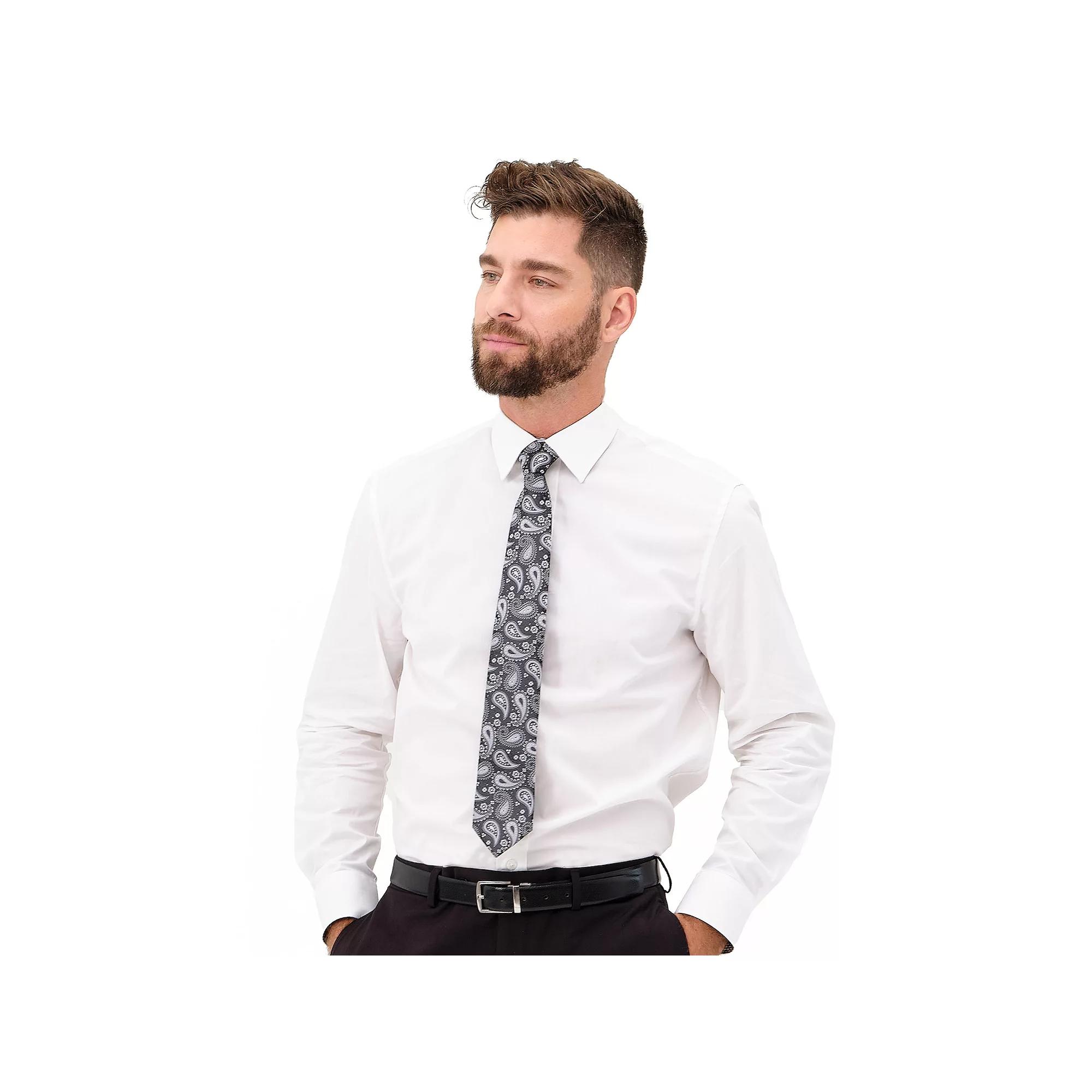 Men's Nick Graham Modern-Fit Stretch Dress Shirt & Tie Set,  Product Image
