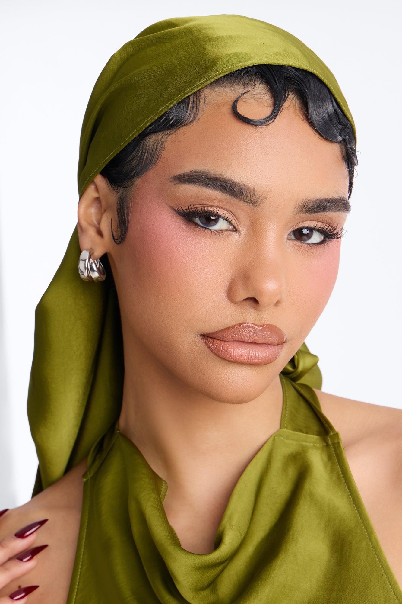 Eve Satin Halter 3 Piece Pant Set - Green Female Product Image