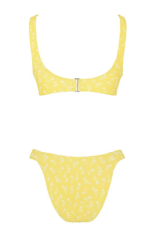 Mariposa  yellow white floral print bikini Product Image