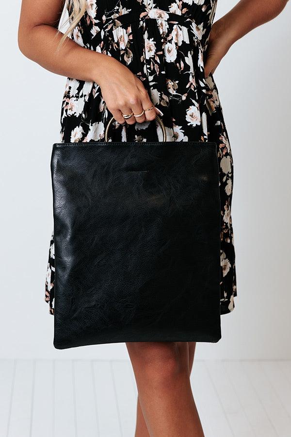 Chic Efforts Faux Leather Clutch In Black Product Image