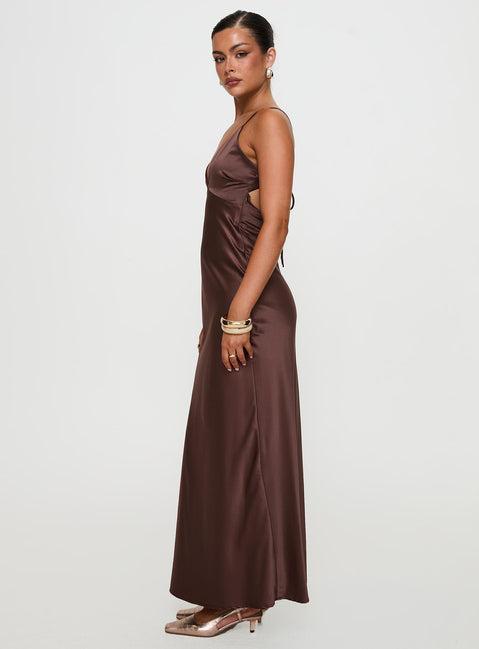 Angels Only Maxi Dress Chocolate Product Image