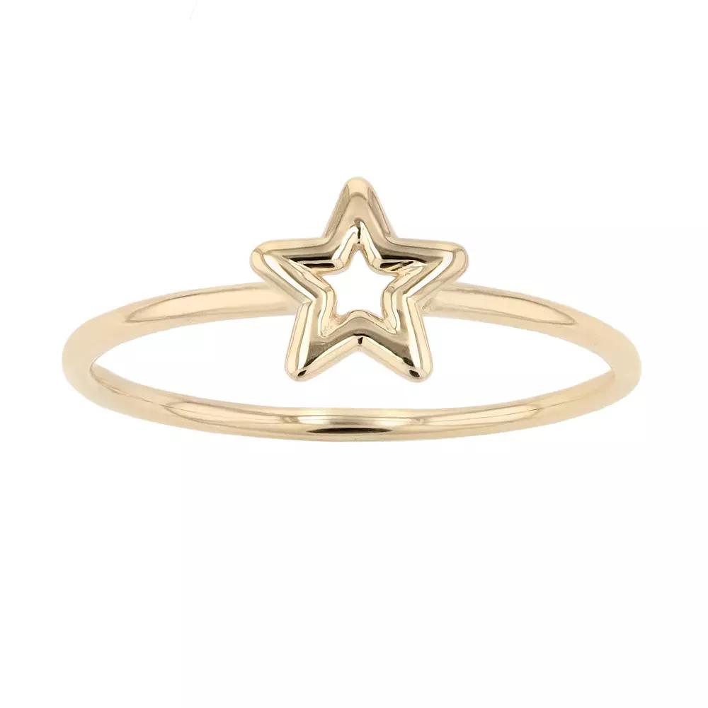 Au Naturale 14k Yellow Gold Star Ring, Womens 14k Gold Product Image