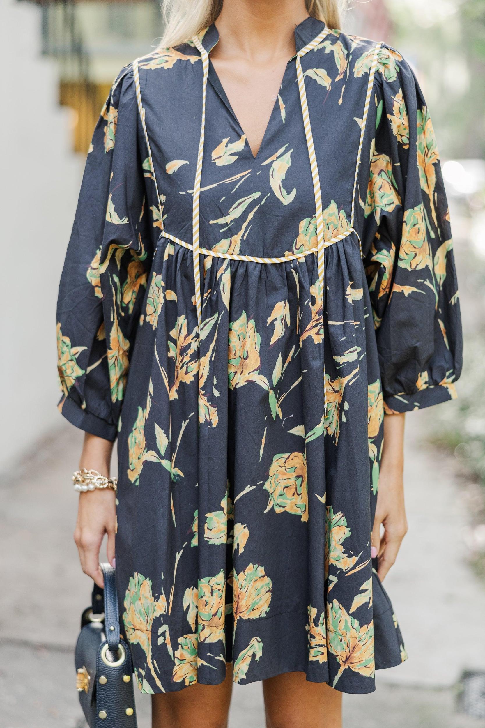 All About It Black Floral Dress Female Product Image