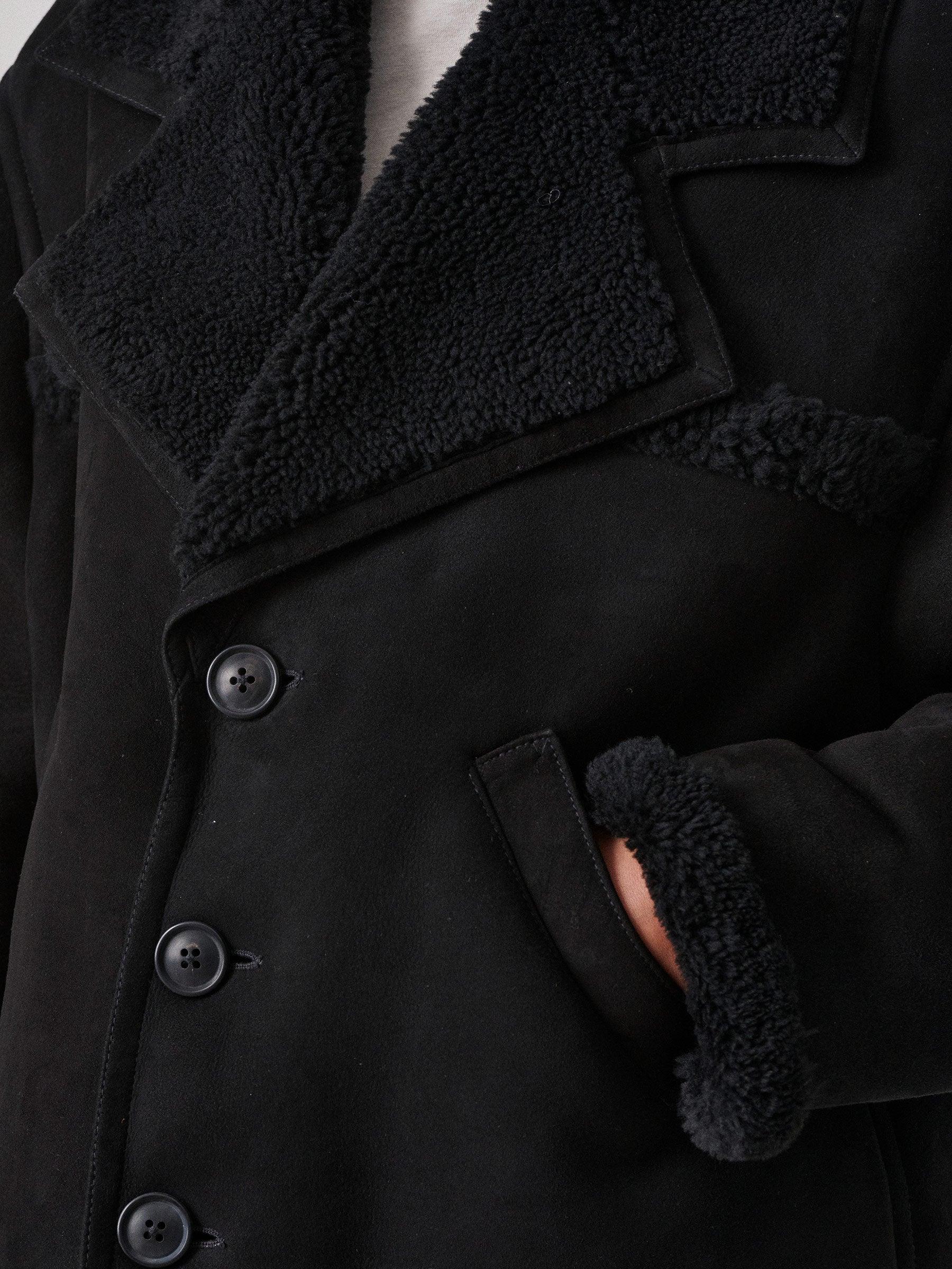Black Shearling Ranch Jacket Product Image