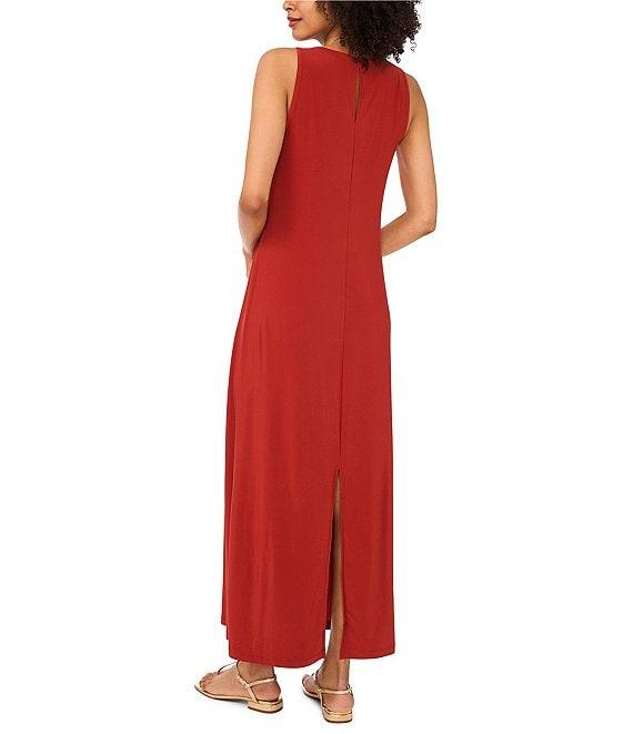 Vince Camuto Sleeveless Keyhole Back Crew Neck A-Line Maxi Dress Product Image