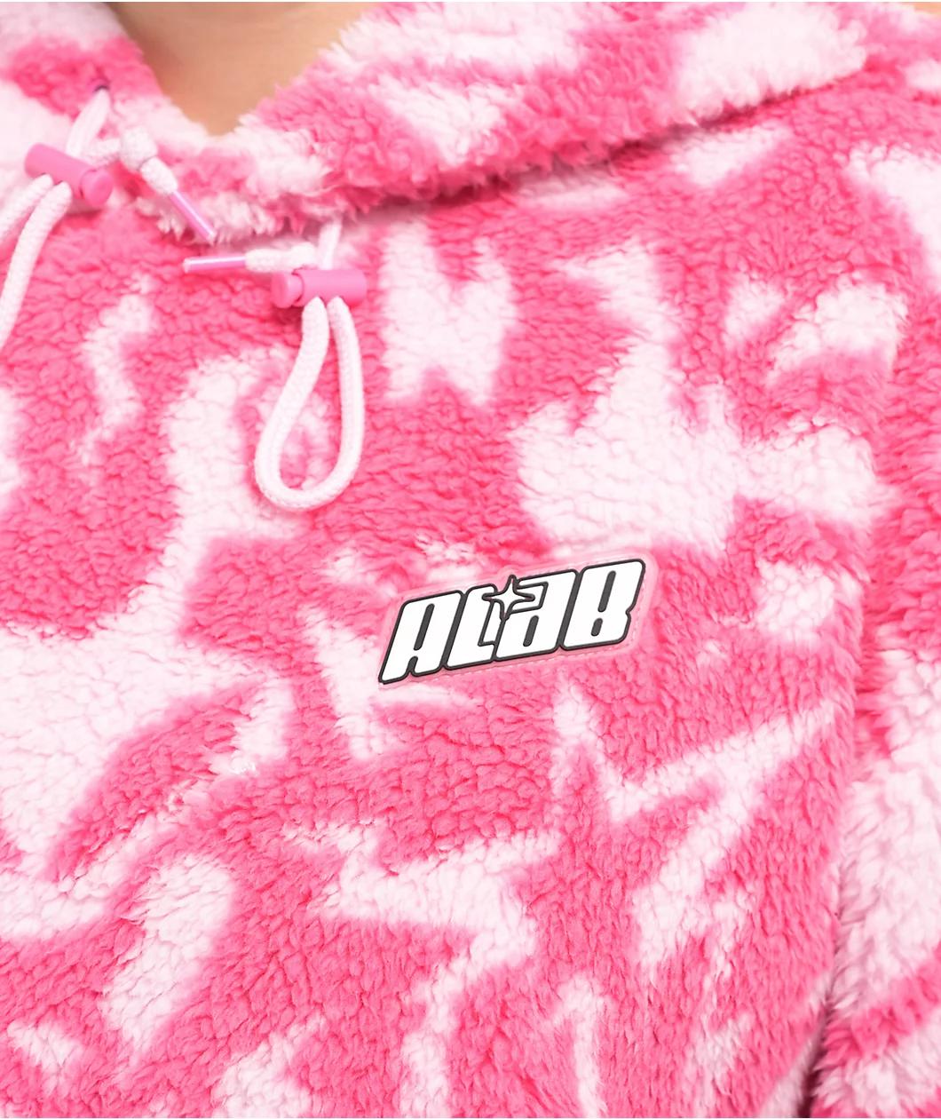 A.LAB Kadley Pink Tulle & Carmine Rose Sherpa Hoodie Product Image