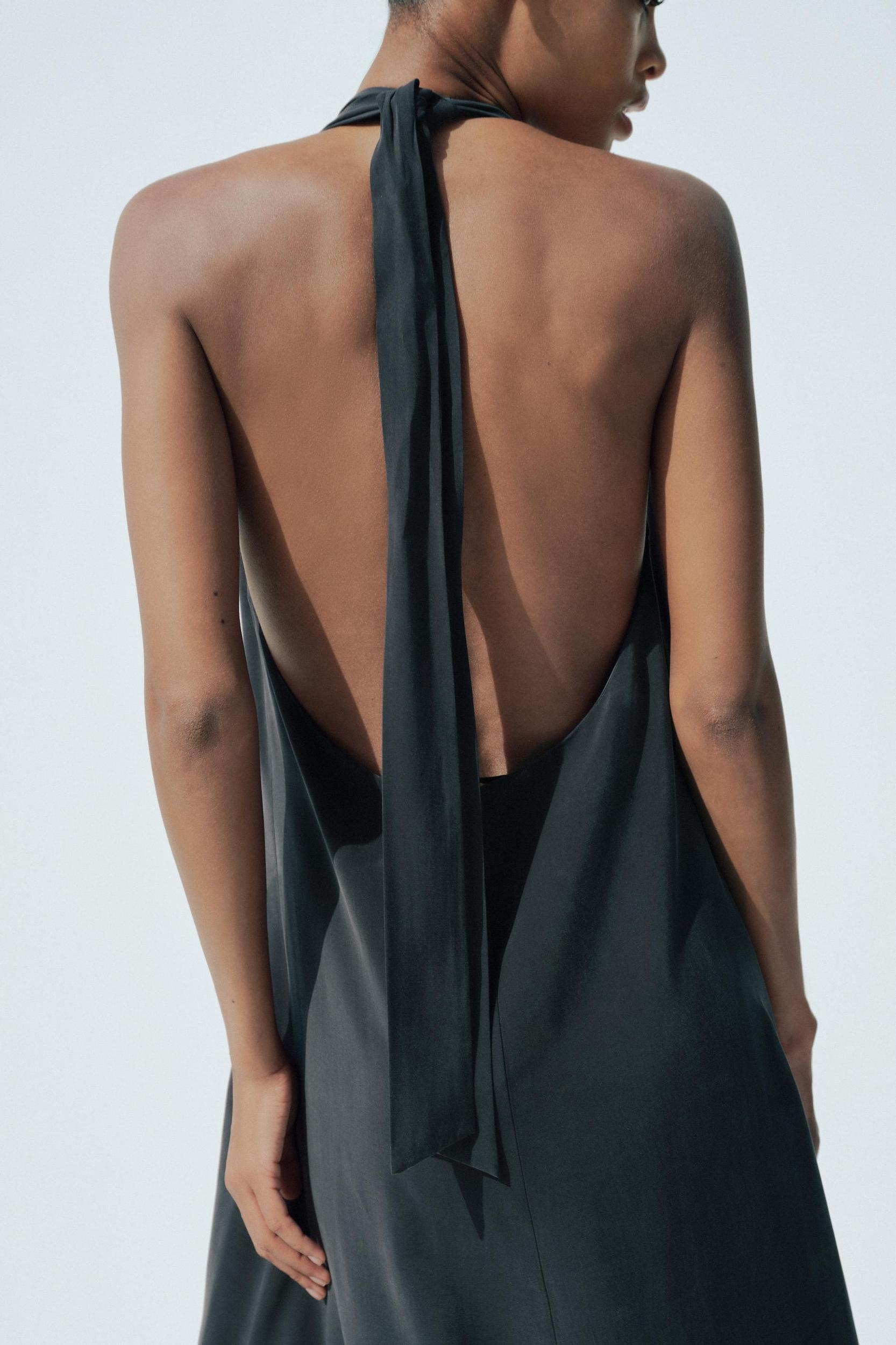 HALTER TIE MIDI DRESS Product Image