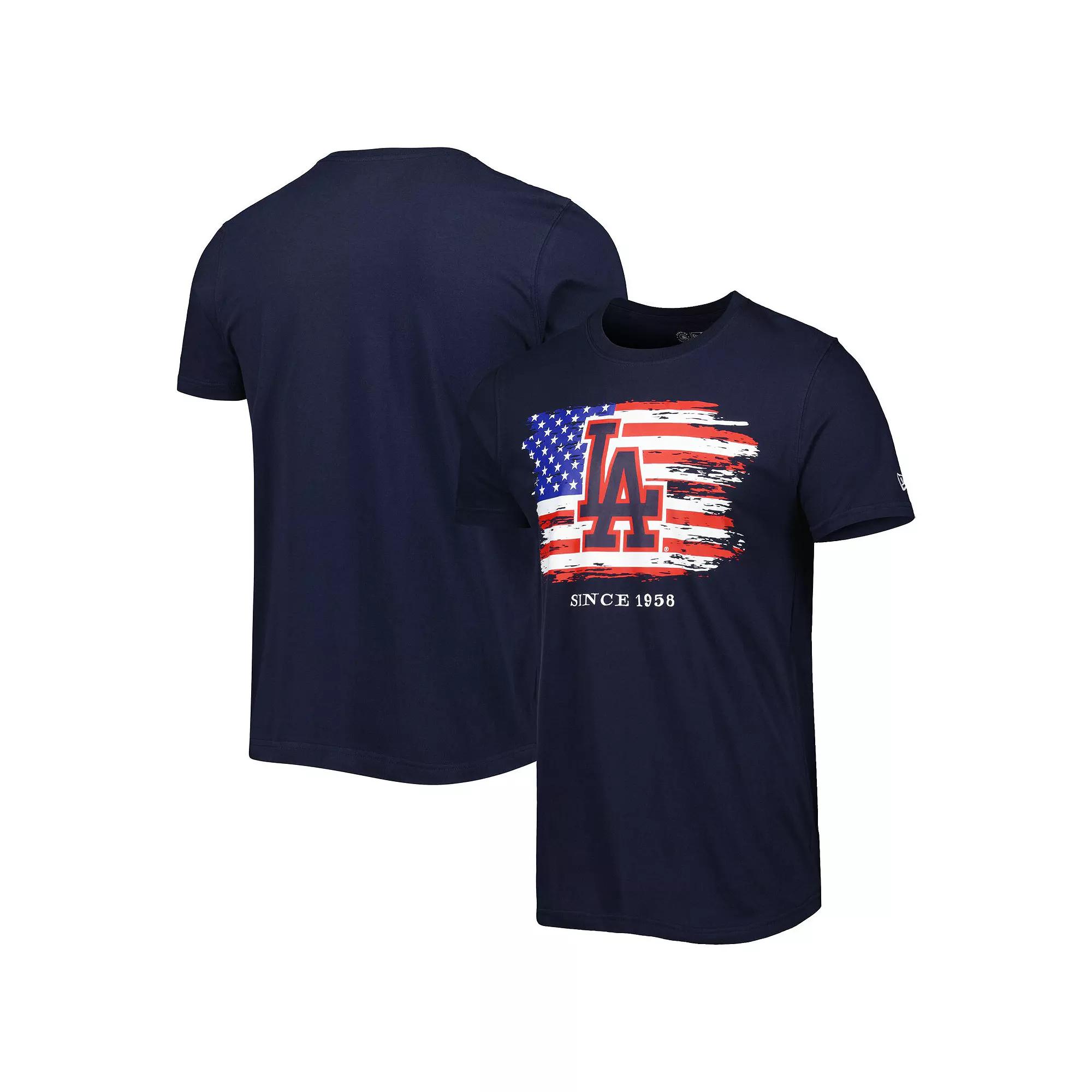 Men's New Era Navy Los Angeles Dodgers 4th of July Jersey T-Shirt, Size: Medium, Blue Product Image