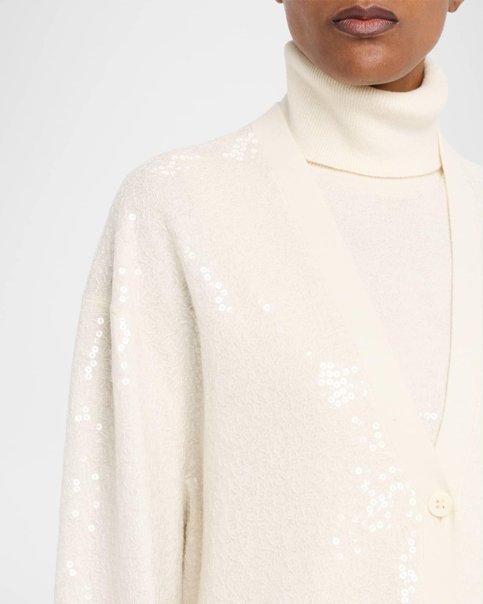 Embellished Sequin Oversized Cashmere Cardigan Product Image