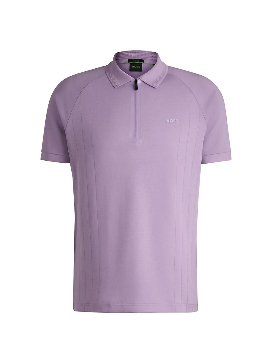 Mens Polo Shirt in Drop-Needle Stretch Fabric Product Image