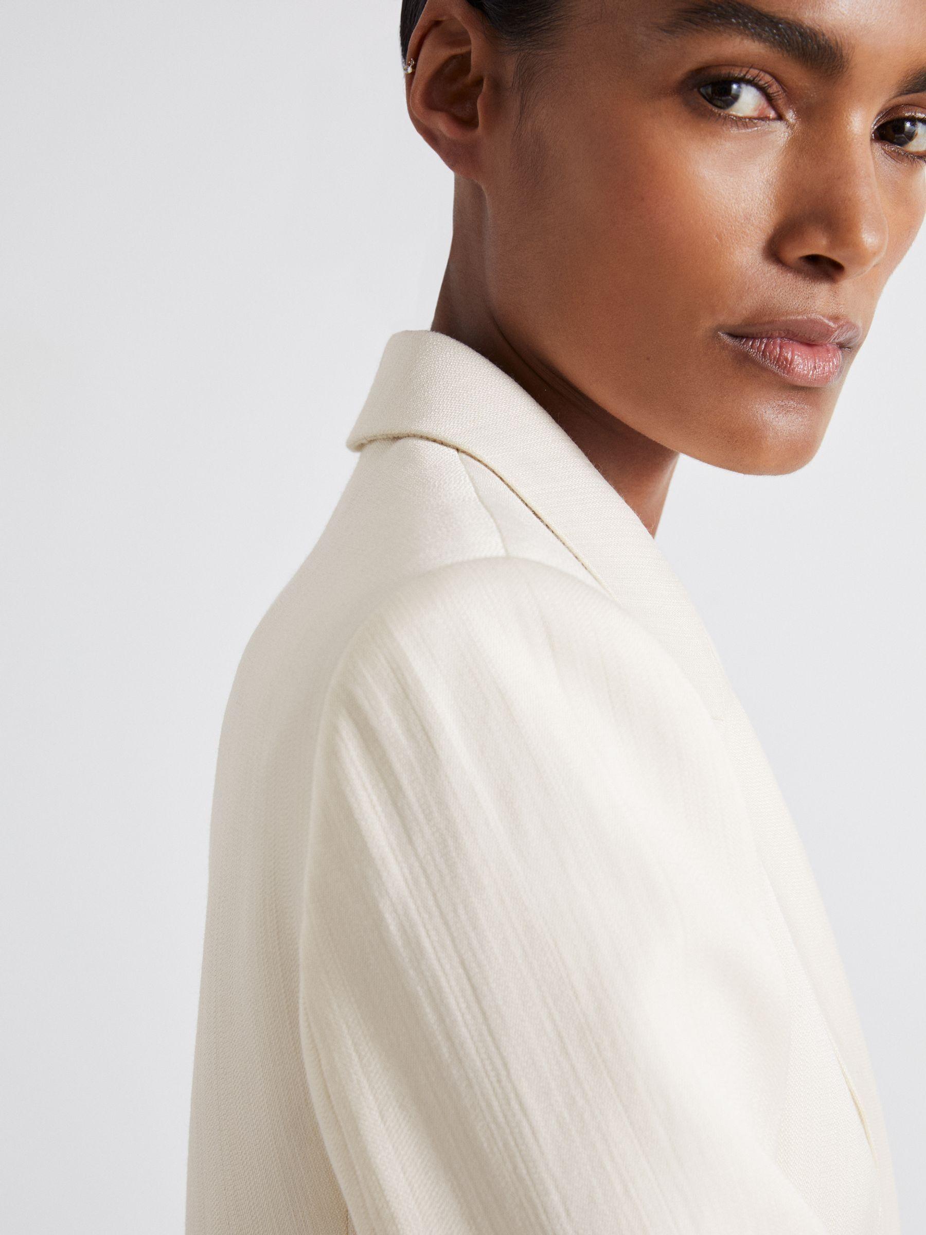 Atelier Single-Breasted Suit Jacket with Virgin Wool in Ivory Product Image