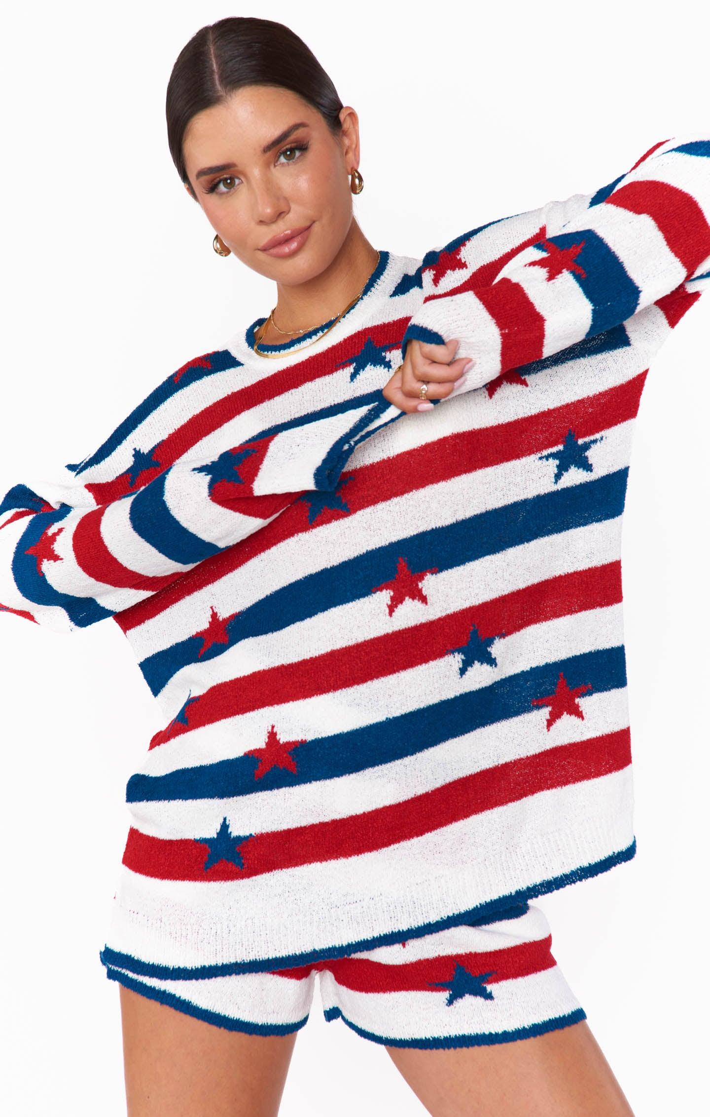 Go To Sweater ~ Star Spangled Stripe Knit Product Image