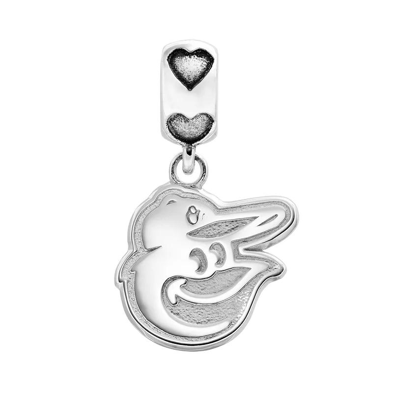 LogoArt Baltimore Orioles Sterling Silver Team Logo Charm, Women's, Grey Product Image
