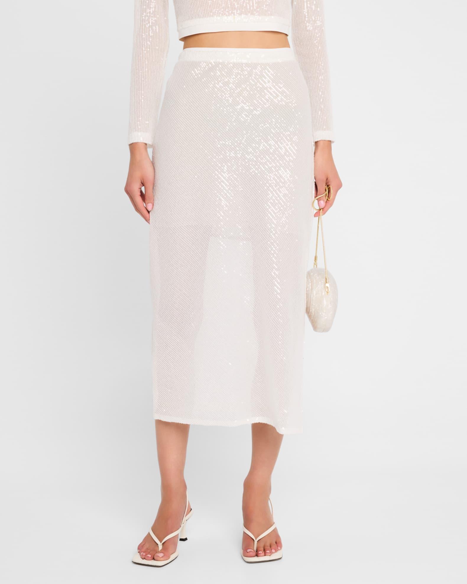 Sequined Bias-Cut Maxi Skirt Product Image