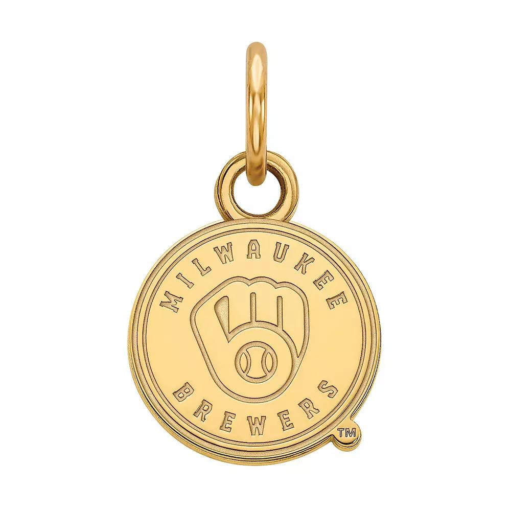LogoArt Milwaukee Brewers Sterling Silver Mini Pendant, Women's, Size: 13MM, Gold Tone Product Image