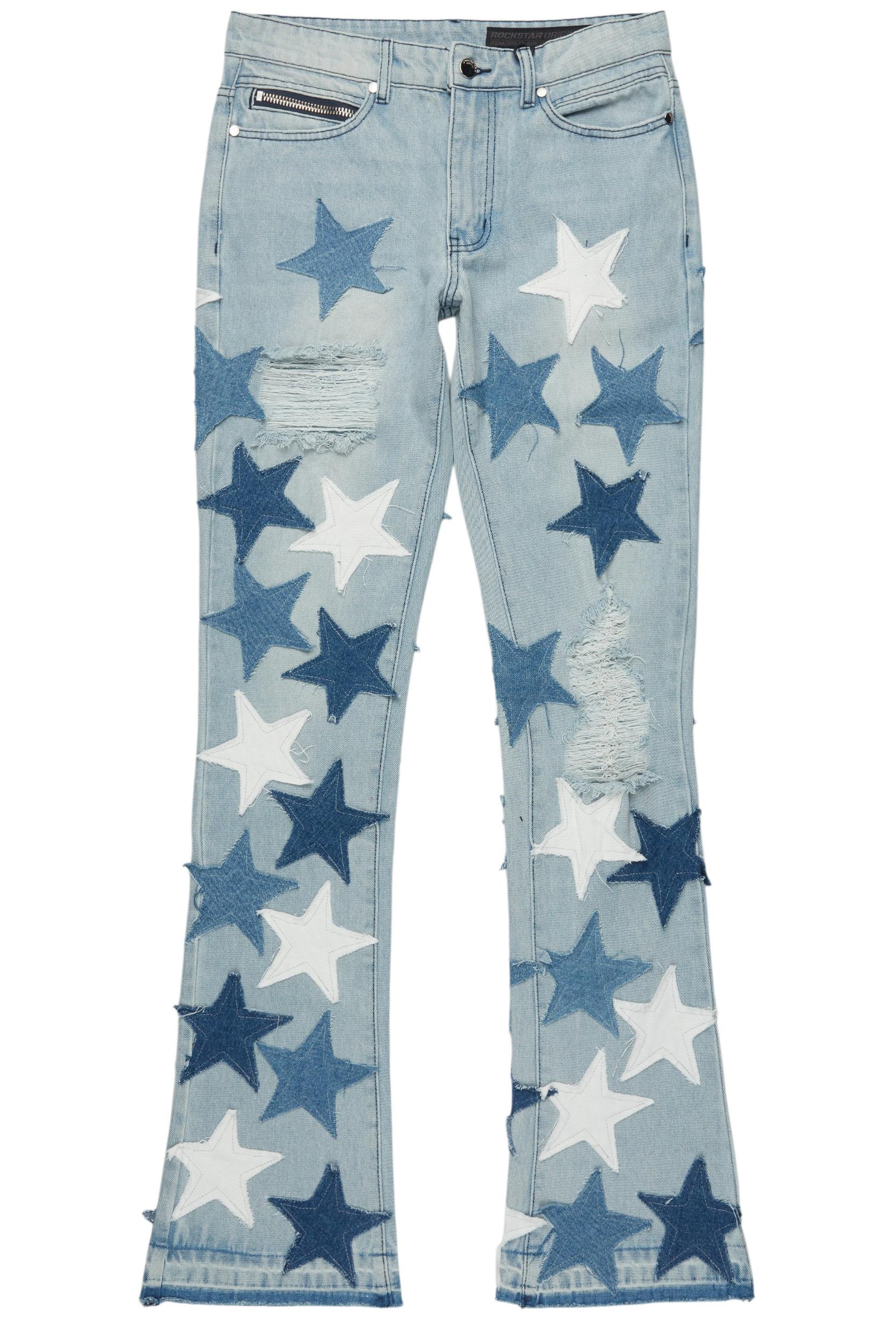 StarLane Light Blue Stacked Flare Jean Male Product Image