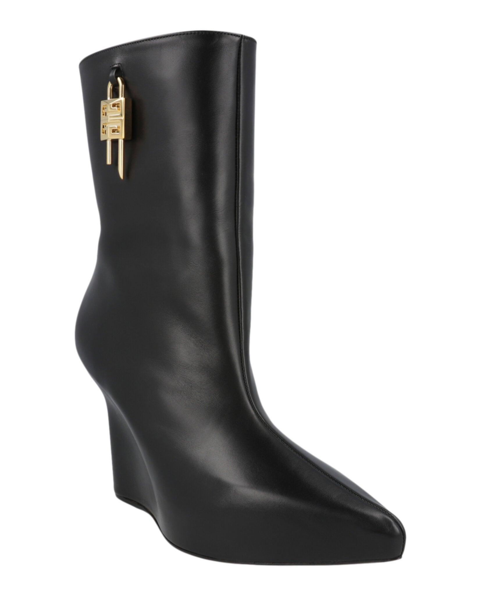 Givenchy G-Lock Leather Wedge Boots Female Product Image