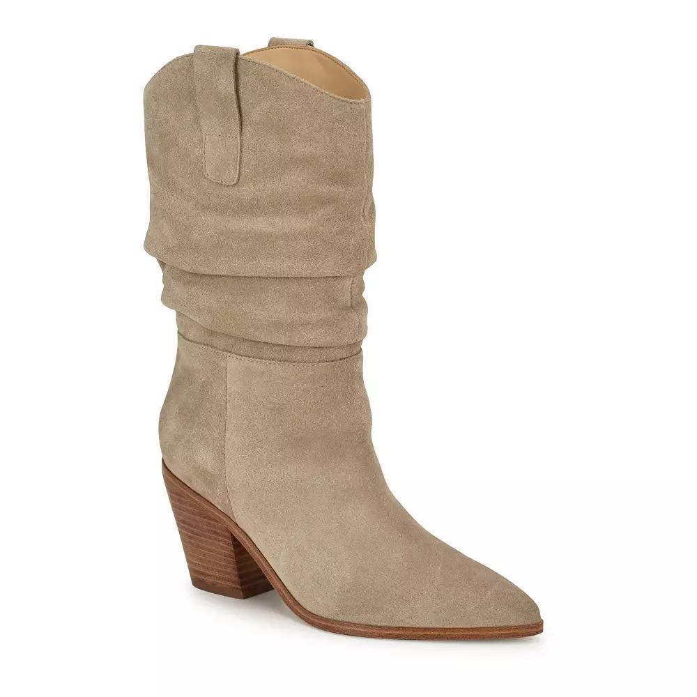 Nine West Kadon Women's Pointy Toe Block Heel Dress Booties, Size: 6.5, Brown Suede Product Image