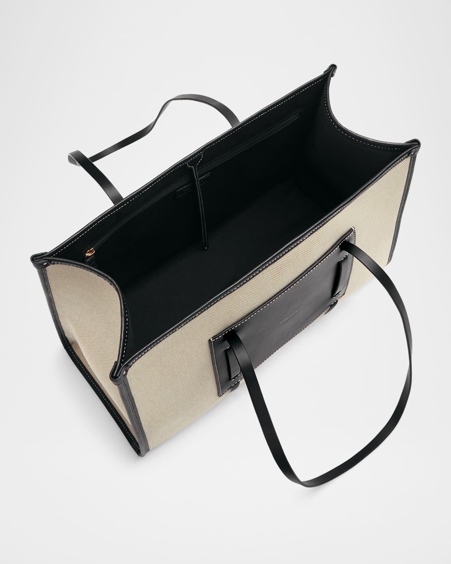 The Capri Canvas and Leather Box Tote Bag Product Image