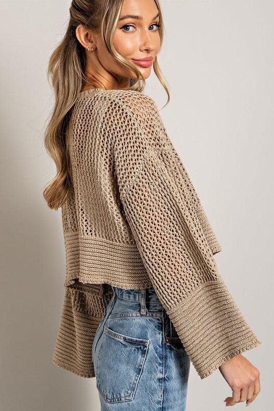 Eyelet Knit Cardigan Product Image