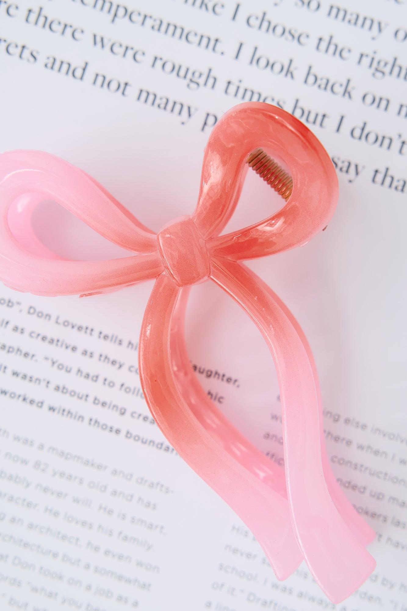 Ribbon Bows Claw Clip Ombre Pink Product Image