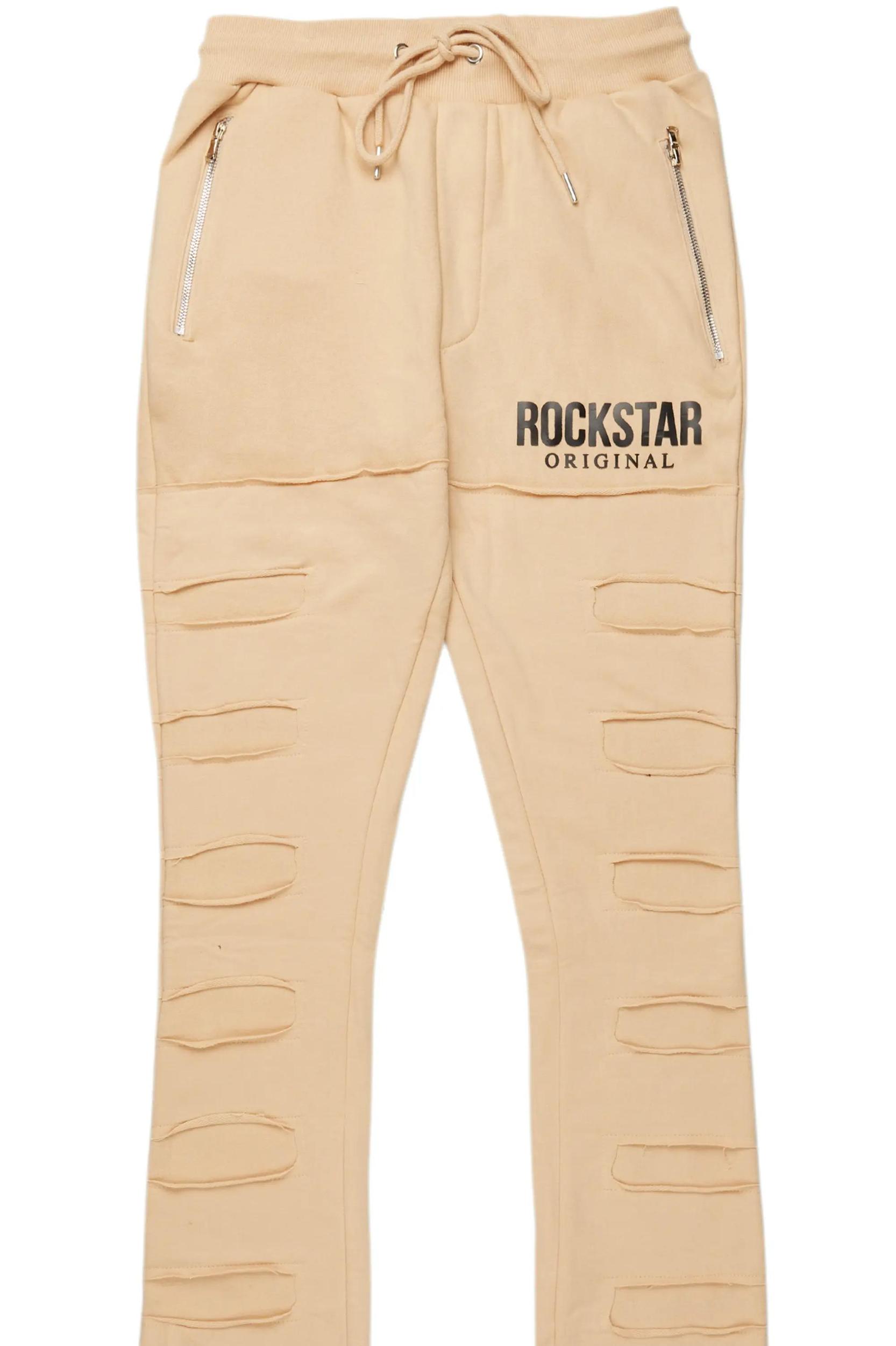 Emilio Beige Stacked Flare Track Pant Male Product Image