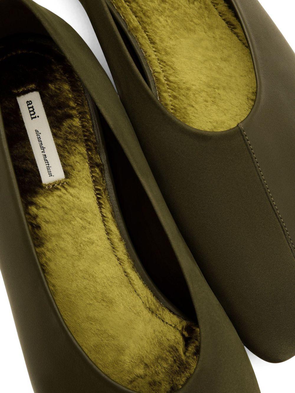 leather square-toe ballet flats Product Image