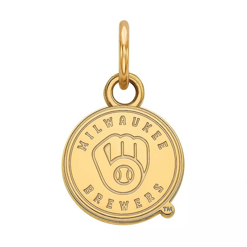 LogoArt Milwaukee Brewers Sterling Silver Mini Pendant, Women's, Size: 13MM, Gold Tone Product Image