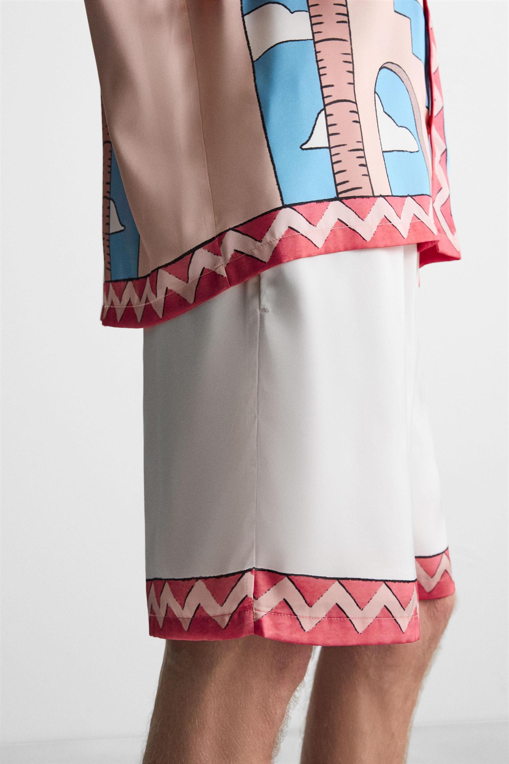 SATIN SHORTS WITH CONTRAST STRIPES Product Image