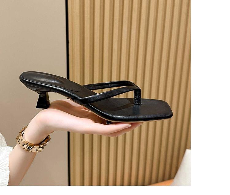 Kitten Heel Thong Sandals Product Image