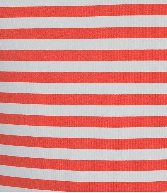 J.McLaughlin Wavesong Striped Print 3/4 Sleeve Button Shoulder Tee Shirt Product Image