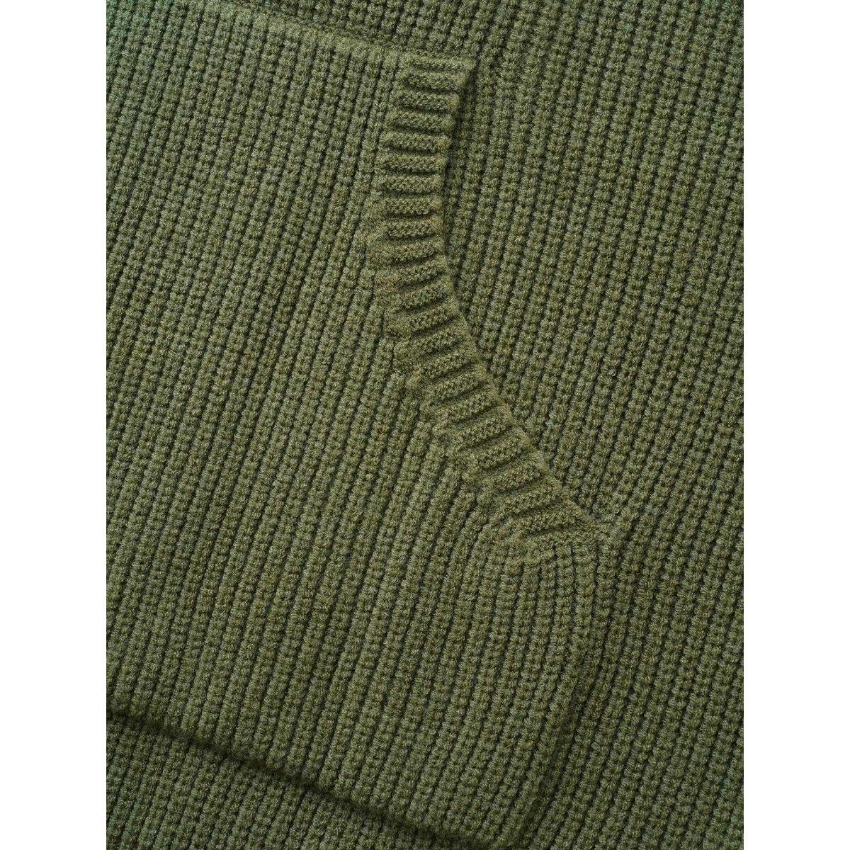 Plus Size Supersoft Essentials Plain Textured Hooded Pullover ArmyGreen Women Casual Loose Long Sleeve Hooded Everyday Pullovers BloomChic 12/L Product Image