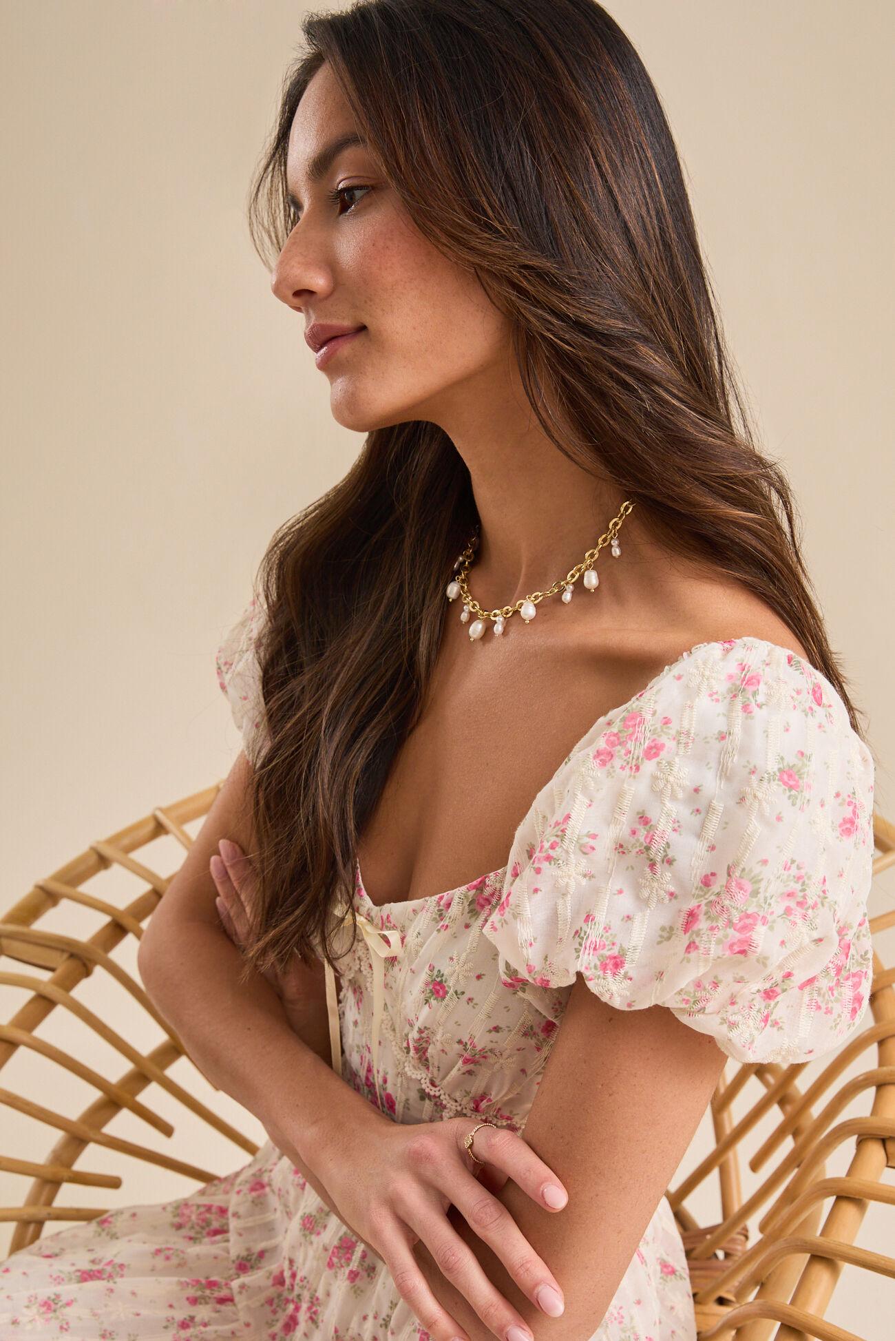 Ainsley Floral Embroidered Mini Dress Product Image