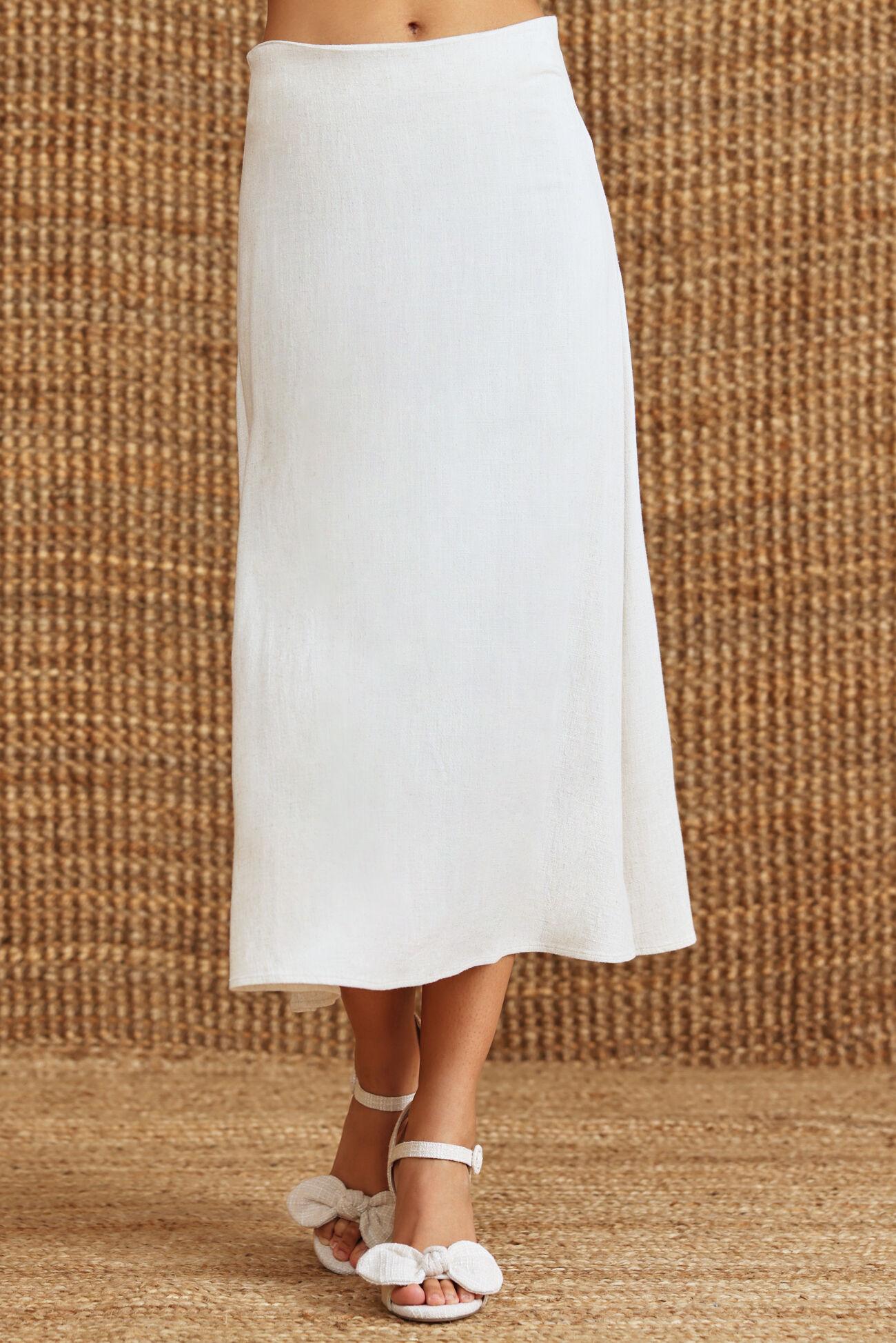 Lorrie Linen Midi Skirt Product Image