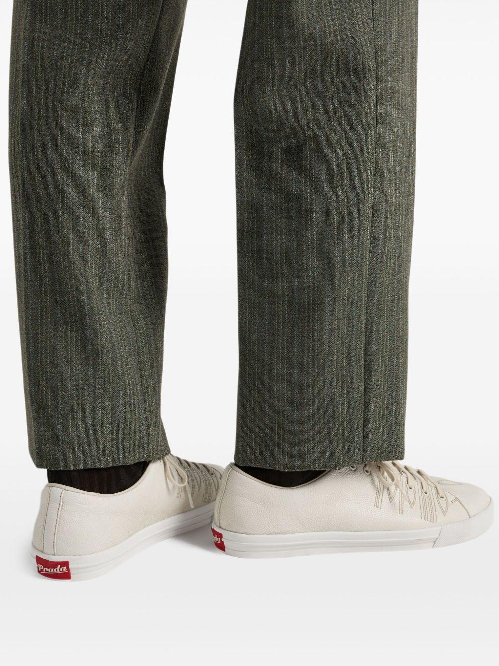 distressed leather sneakers Product Image