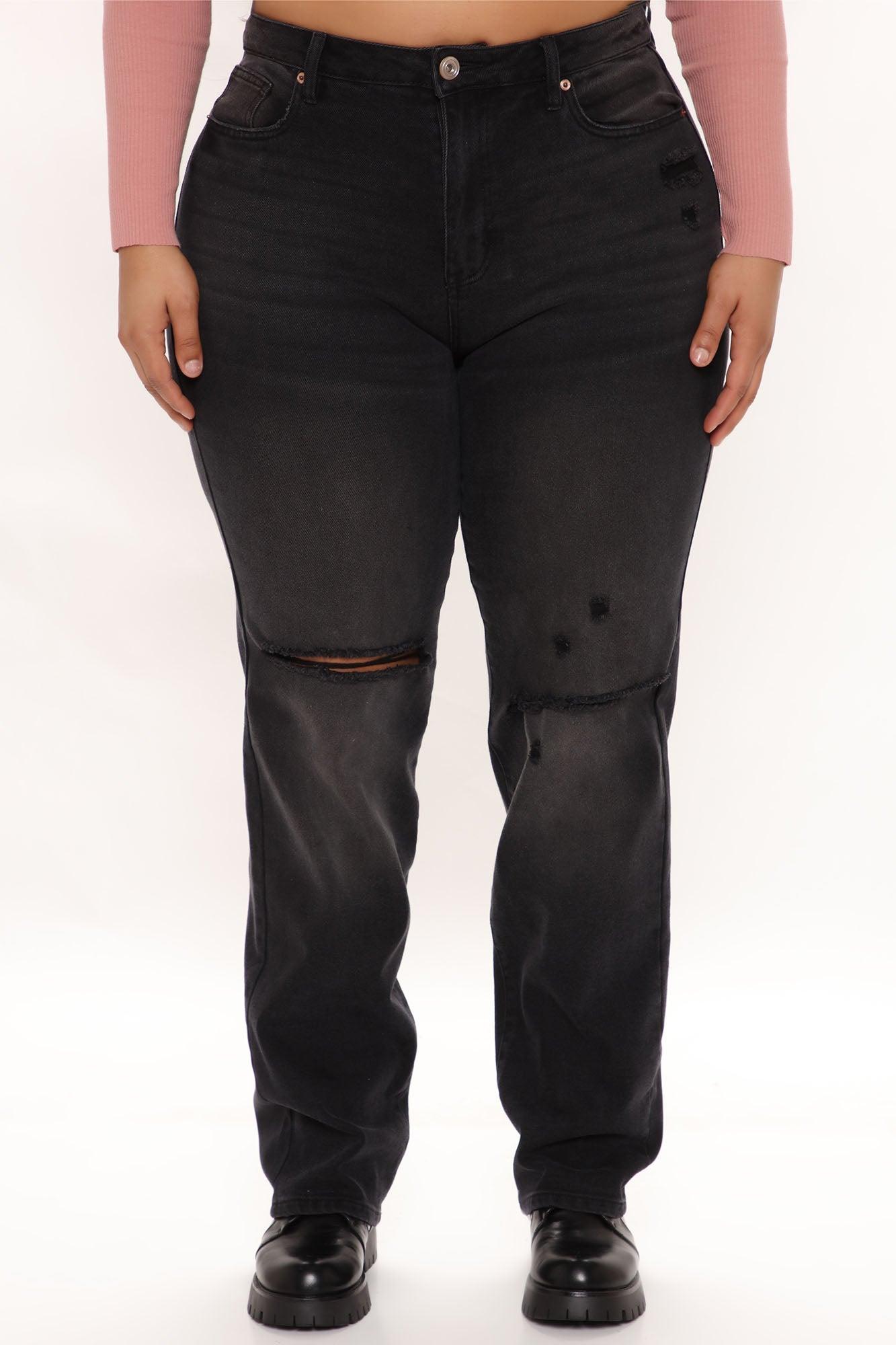 90's Nostalgia Straight Leg Jeans - Black Product Image