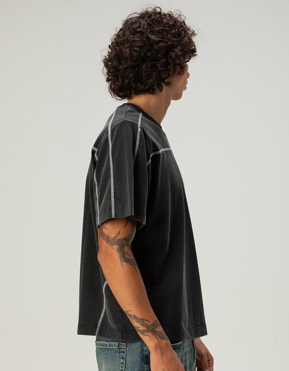 RSQ Mens Seamed Boxy Tee - BLACK Product Image