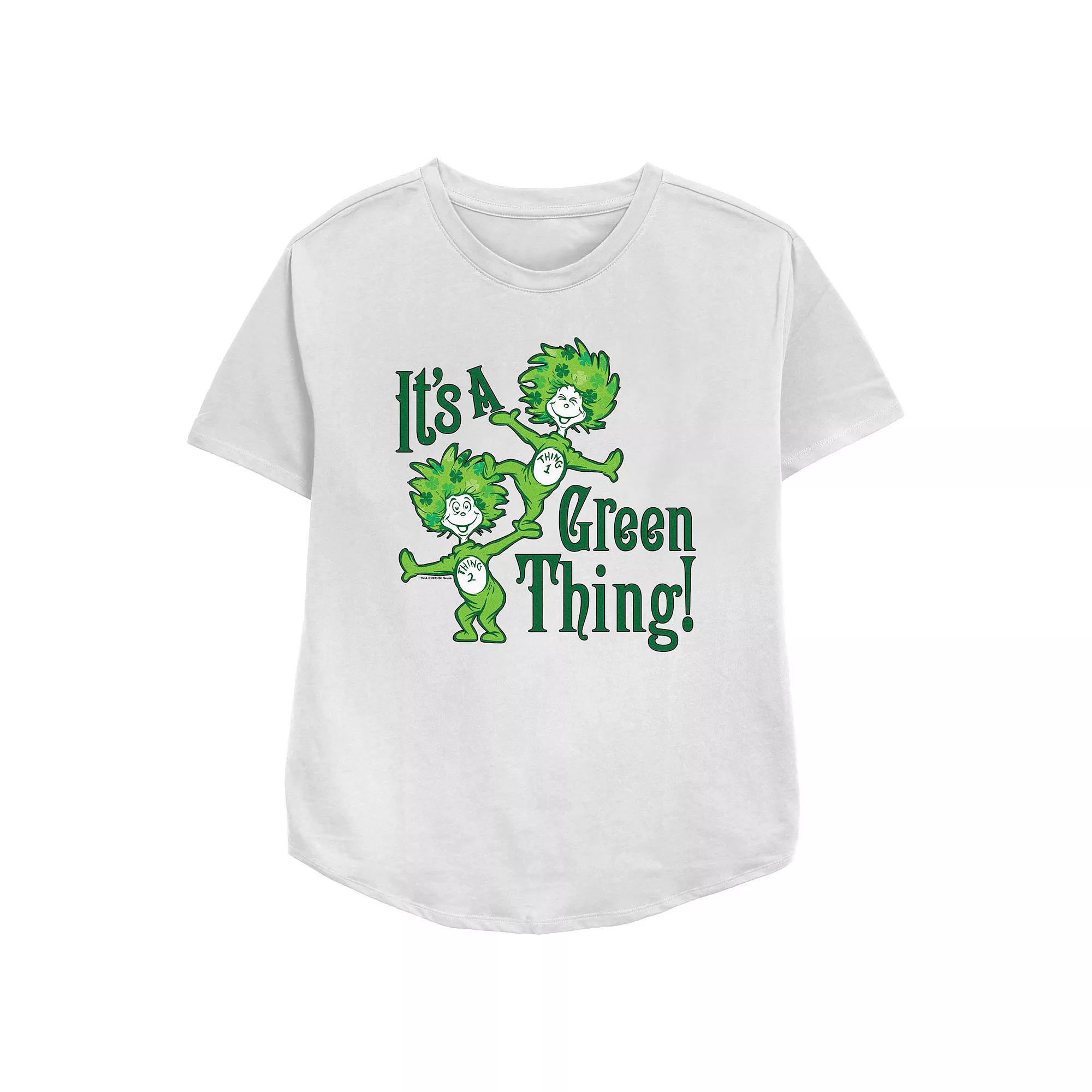Women's Dr. Seuss Thing 1 And Thing 2 It's A Green Thing Relaxed Fit Graphic Tee,  Product Image