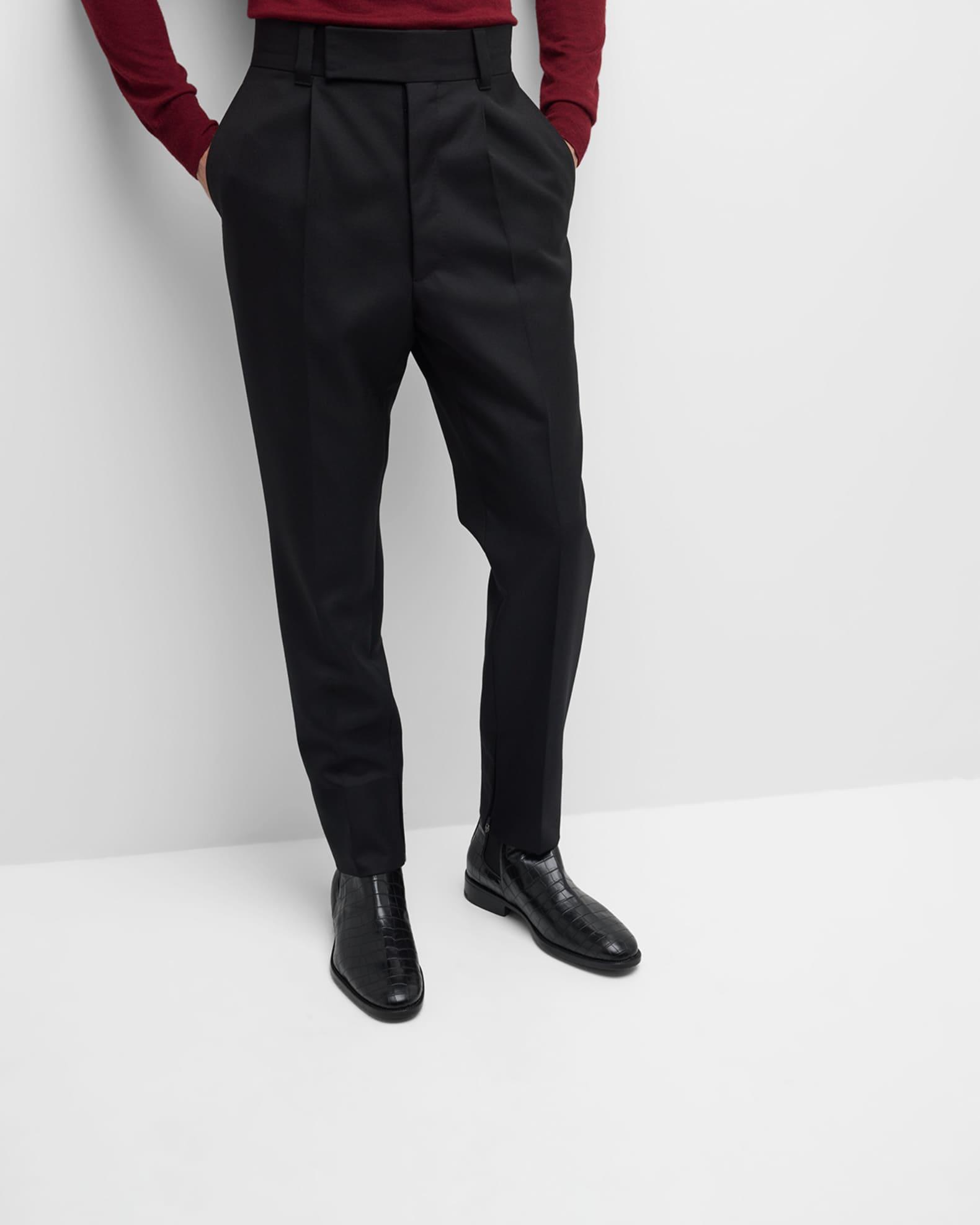 Men's Croc-Embossed Leather Chelsea Boots Product Image