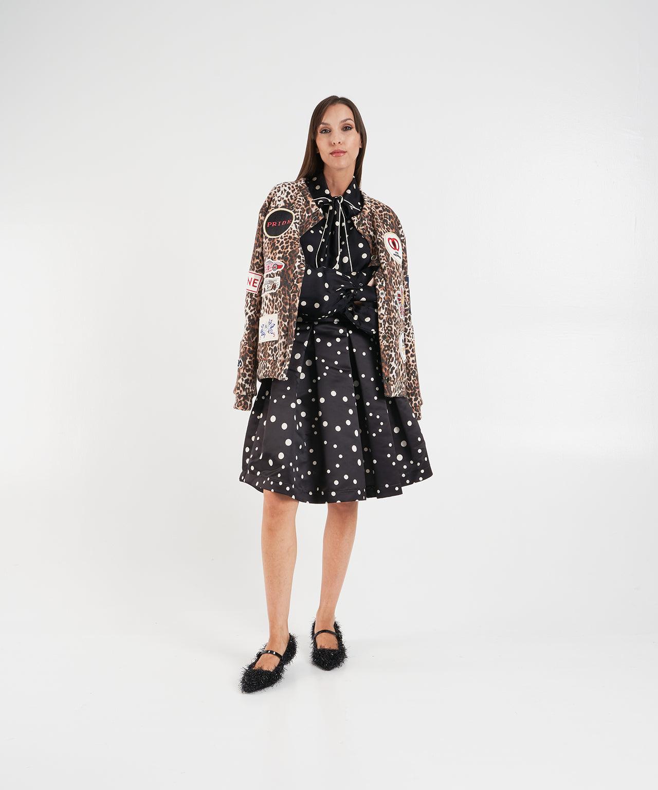 Pleated skirt with polka dots Product Image