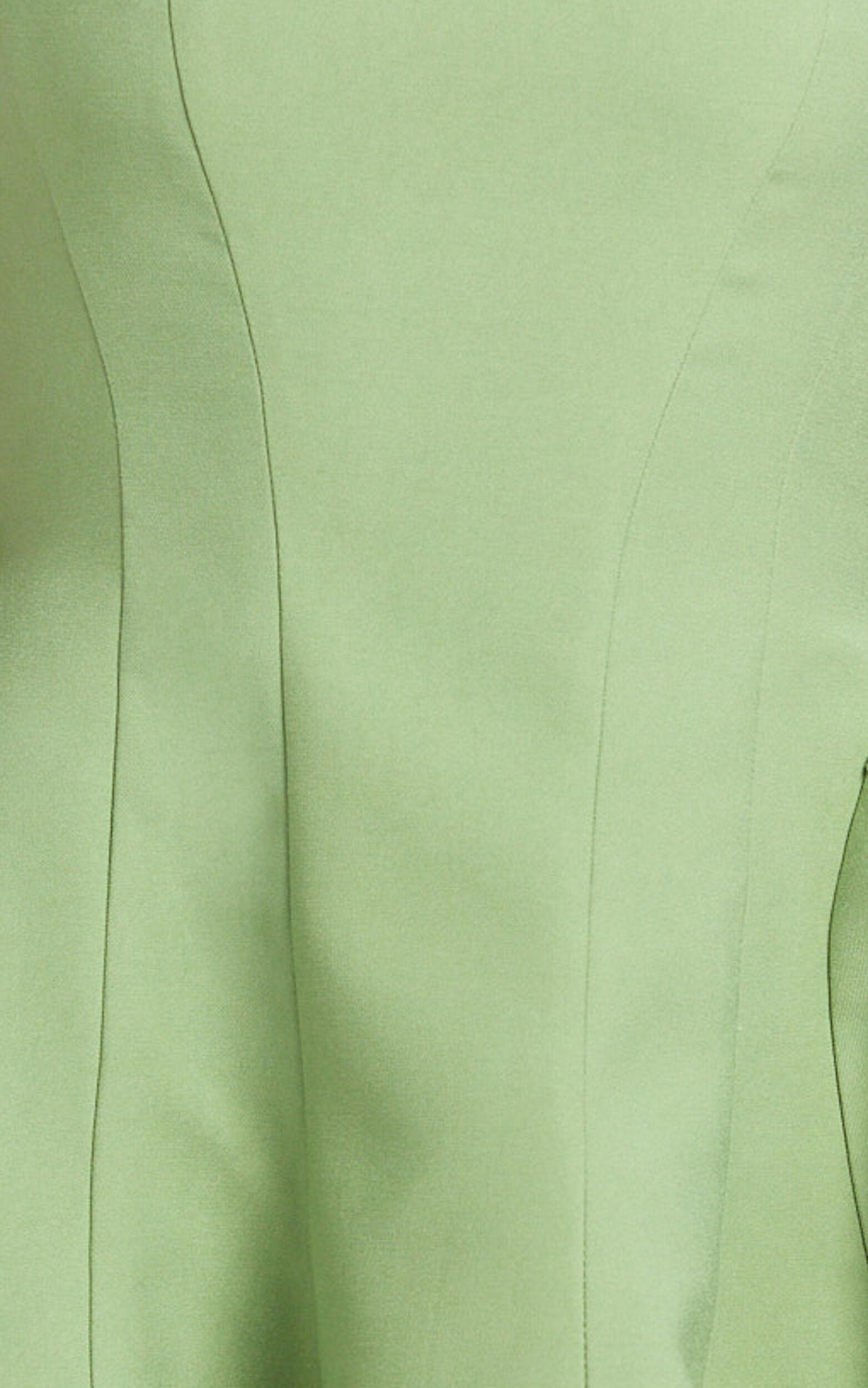 Kailee Mini Dress - Wide Strap Square Neck Fit And Flare Tulip Dress in Sage Product Image