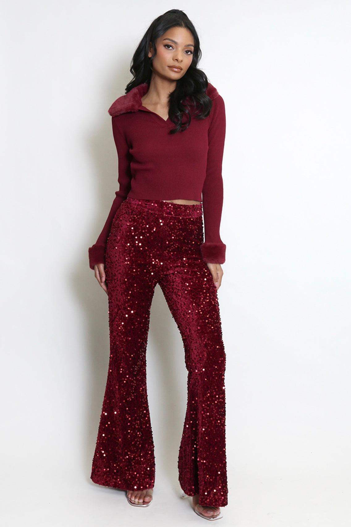 CELESTE SEQUIN TROUSERS Product Image