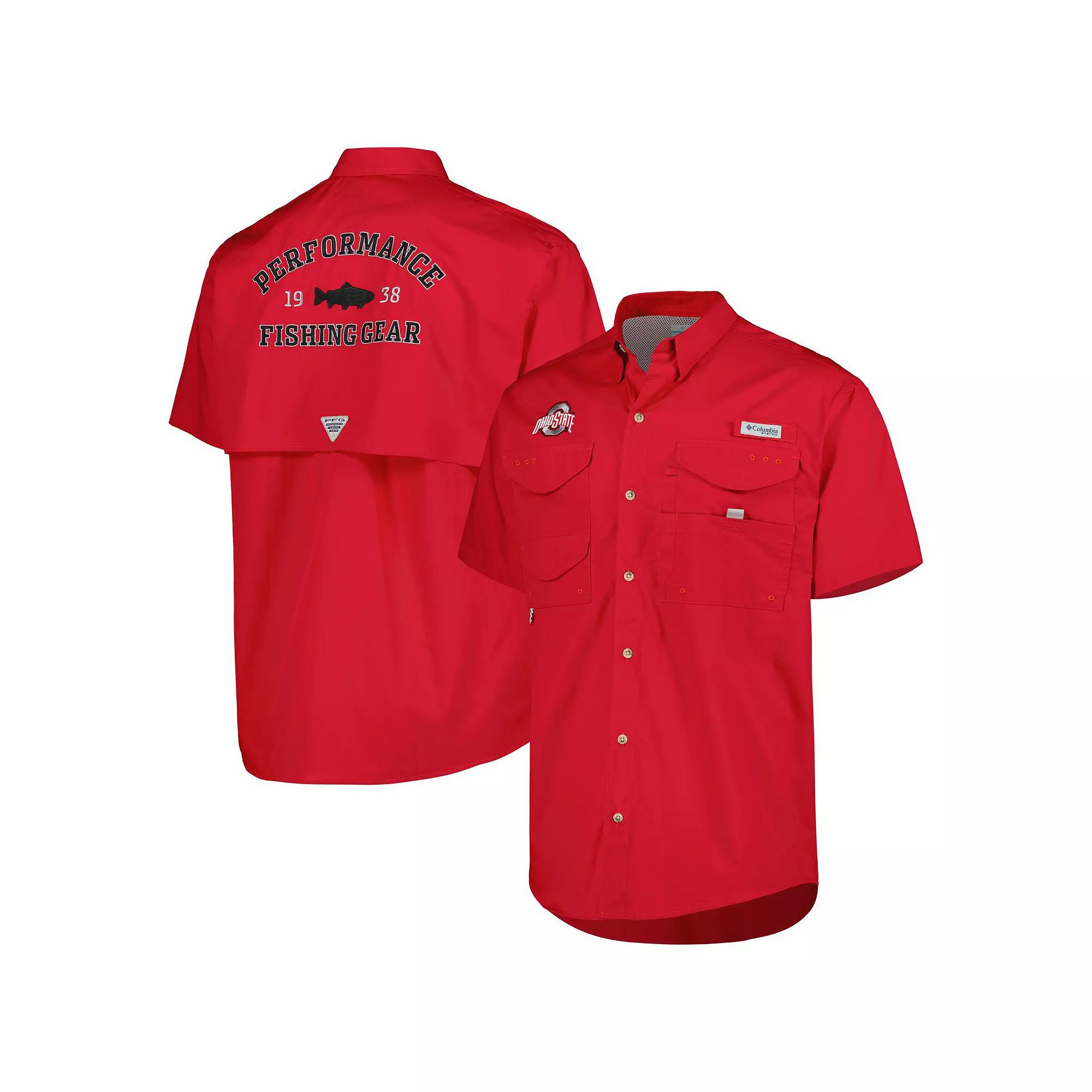 Men's Columbia Scarlet Ohio State Buckeyes Bonehead Button-Up Shirt,  Product Image