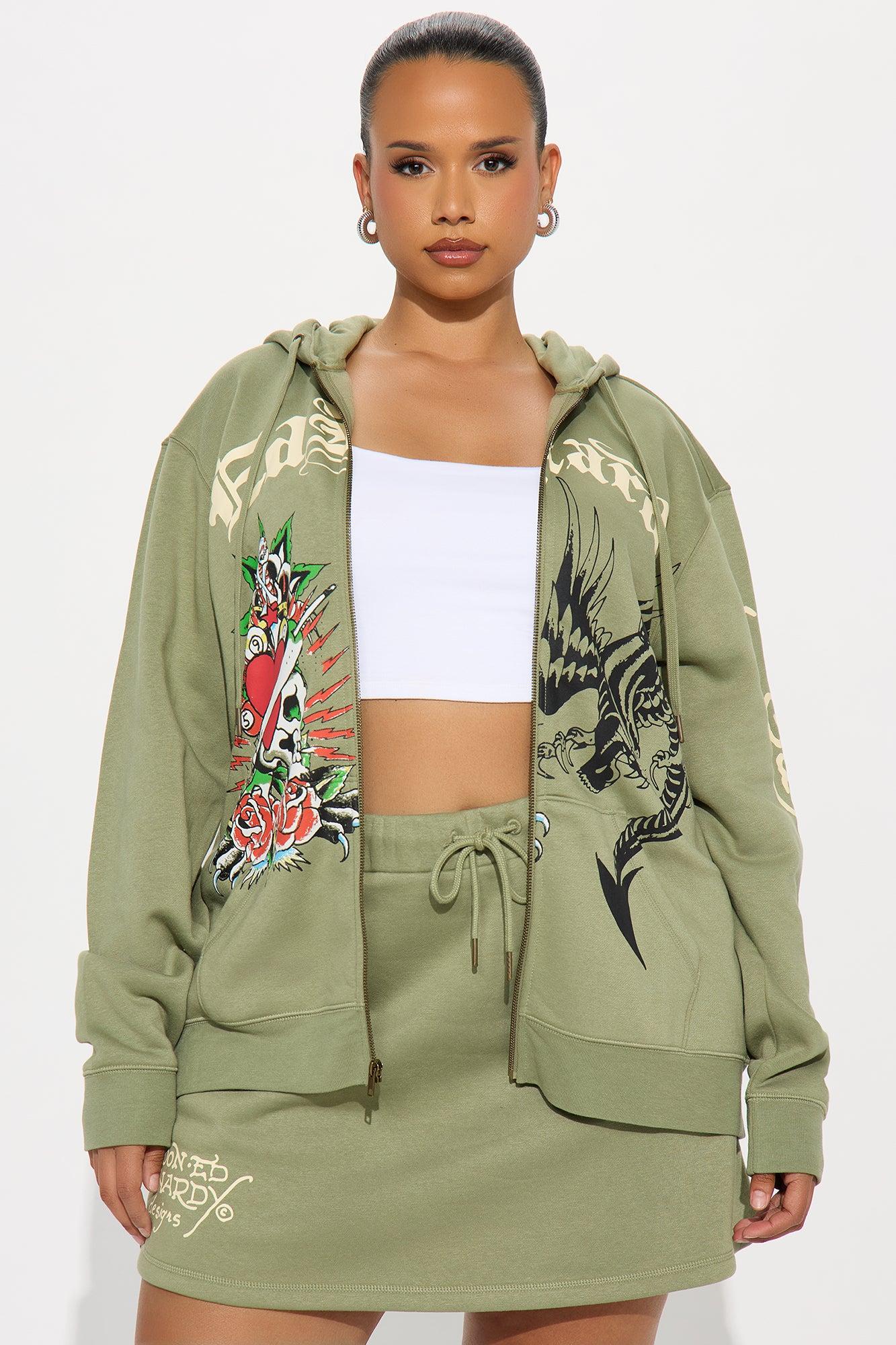 Ed Hardy Heart Of Roses Skirt Set - Sage Product Image