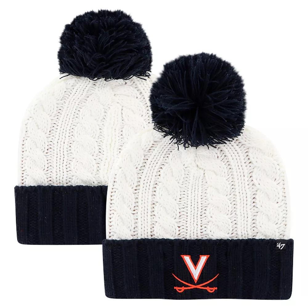 Women's '47 White Virginia Cavaliers Fireside Cuffed Knit Hat with Pom Product Image