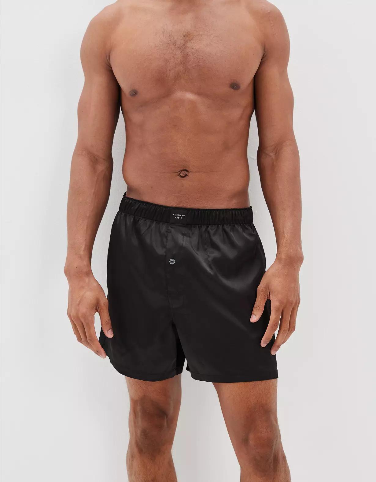 AEO Men's Solid Satin Pocket Boxer Short Product Image
