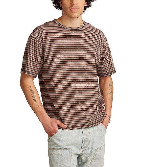 Lucky Brand Striped Short Sleeve Waffle Knit T-Shirt Product Image