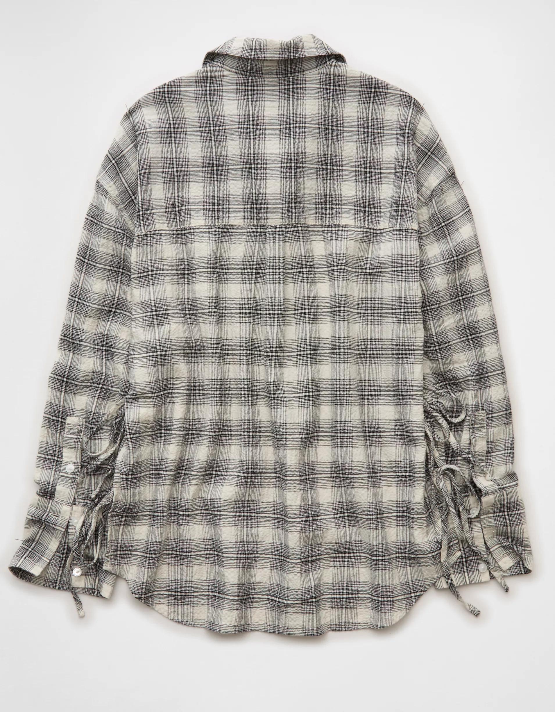 AE Side-Tie Button-Up Shirt Product Image