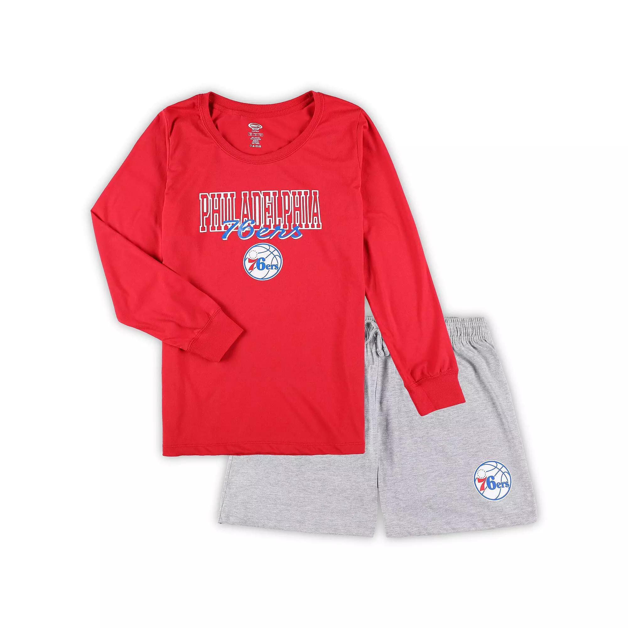 Women's Concepts Sport Red/Heather Gray Philadelphia 76ers Plus  Product Image