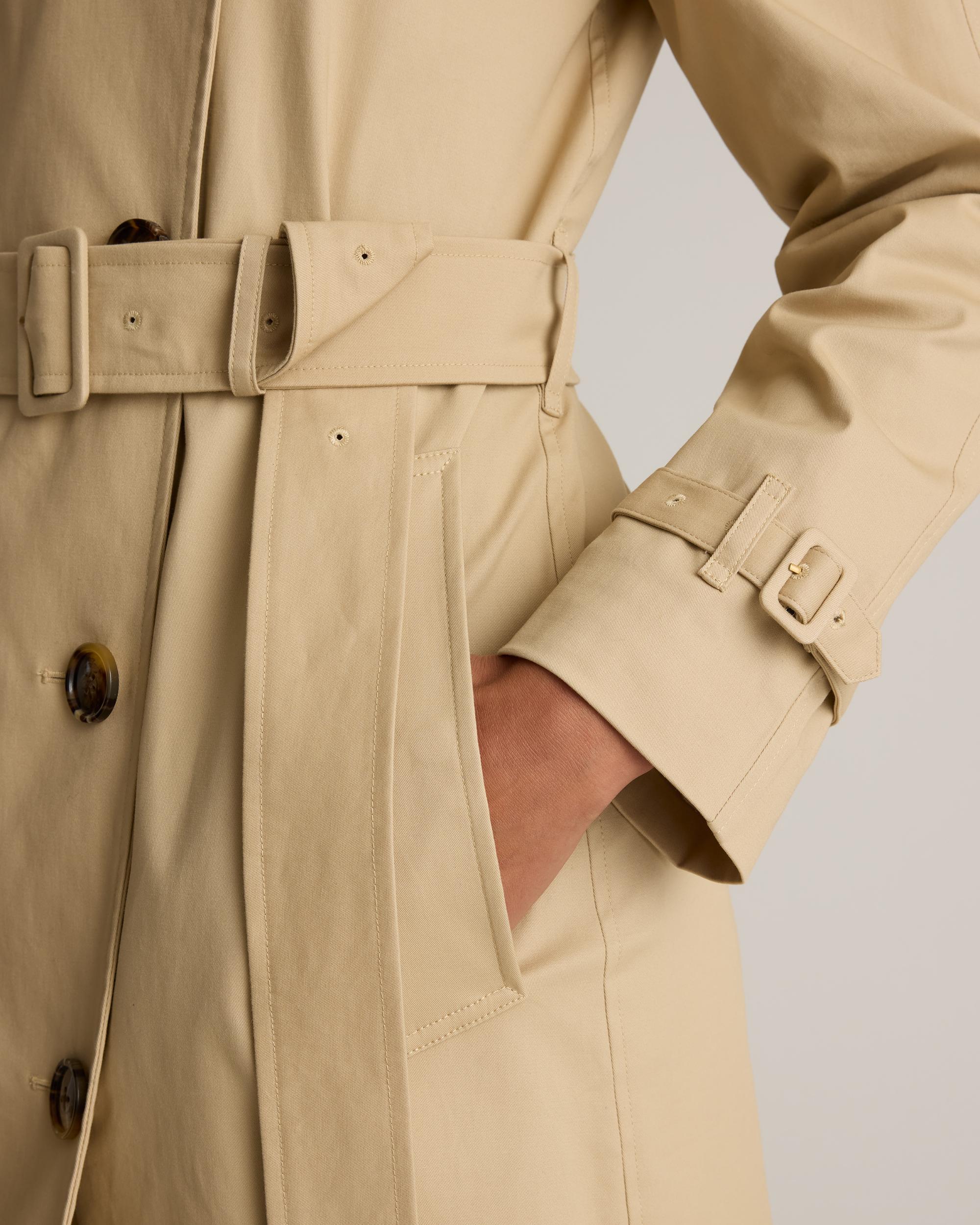 Quince | Women's Comfort Stretch Long Trench Coat Size XS, Organic Cotton Product Image